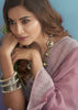 Dusky Pink Woven Linen Silk Saree