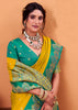 Vibrant Yellow Banarasi Satin Silk Saree