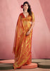 Sunset Orange Woven Tissue Silk Saree