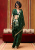 Forest Green Woven Cotton Silk Saree
