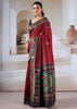 Maroon Red Patola Silk Saree