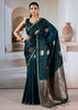 Bottle Green Banarasi Satin Silk Saree