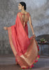 Coral Peach Woven Cotton Saree