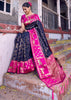 Midnight Blue Woven Banarasi Silk Saree