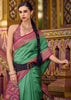 Ming Green Woven Banarasi Silk Saree