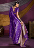 True Purple Banarasi Satin Silk Saree
