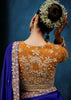Royal Blue Embroidered Designer Tissue Saree