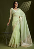 Gleam Green Woven Soft Silk Saree