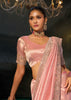Light Pink Embroidered Silk Saree