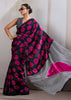 Pink Printed Satin Silk Saree