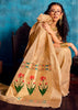 Golden Beige Woven Paithani Tissue Silk Saree