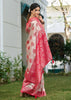 Raspberry Pink Woven Banarasi Silk Saree