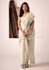 Antique White Woven Linen Silk Saree