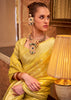 Blazing Yellow Woven Banarasi Tissue Silk Saree