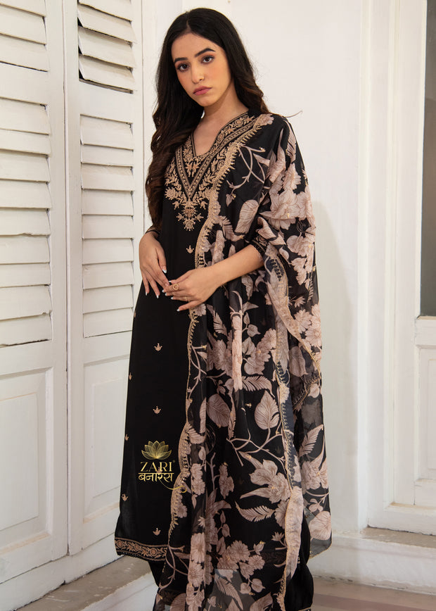 Black Gold Embroidered Suit (10702839644353)