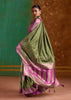 Piquant Green Banarasi Satin Silk Saree