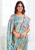 Aruba Blue Woven Linen Cotton Silk Saree