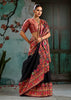 Black Woven Cotton Kashmiri Jamewar Saree