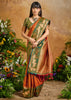 Burnt Orange Woven Banarasi Silk Saree