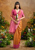 Russet Orange Woven Cotton Silk Saree