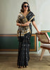 Phantom Black Woven Tussar Silk Saree