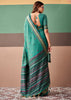 Teal Green Woven Cotton Silk Saree