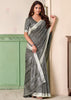Fossil Grey Woven Linen Silk Saree