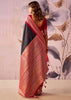 Red And Black Woven Tissue Silk Saree
