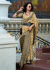 Dusky Yellow Woven Tissue Linen Silk Saree