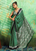 Forest Green Printed Satin Silk Saree