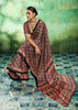 Black And Red Printed Satin Silk Saree