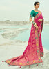 Magenta Pink Woven Georgette Bandhej Designer Saree