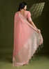 Amber Peach Woven Soft Silk Saree