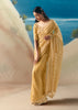 Pastel Yellow Satin Organza Embroidered Saree