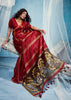 Red Woven Munga Cotton Saree