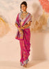 Flamingo Pink Woven Kanjivaram Silk Saree
