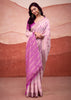 Lavender Pink Woven Cotton Silk Saree