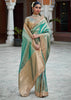 Rama Green Bead Work Kanjivaram Soft Silk Saree