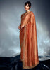 Apricot Orange Designer Silk Saree