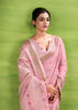 Dusky Pink Woven Linen Silk Saree
