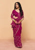 Sangria Red Embroidered Designer Tissue Saree