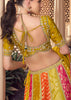 Mustared and Pink Embroidered Designer Lehenga Set