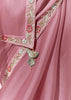 Rose Pink Designer Organza Tissue Silk Saree