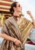 Golden Beige  Woven Tissue Silk Saree