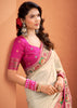 Off White Woven Banarasi Patola Silk Saree