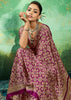Purple Printed Satin Silk Saree