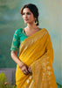 Haldi Yellow Woven Embroidered Banarasi Silk Saree