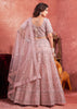 Blushing Pink Net Embroidered Bridal Lehenga
