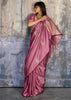 Mauve Pink Woven Banarasi Satin Silk Saree
