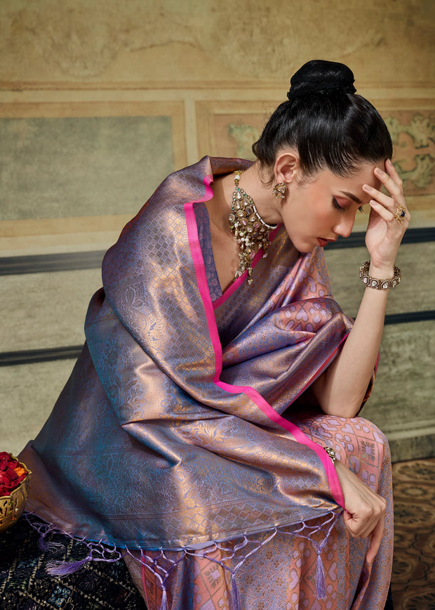 Purple Woven Banarasi Silk Saree